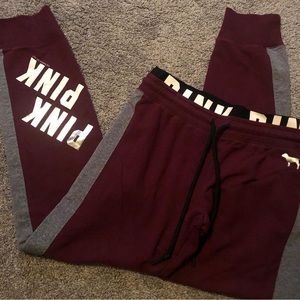 VS Pink Burgundy Joggers